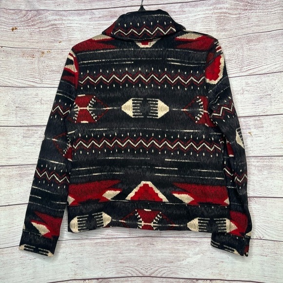 Lauren Ralph Lauren Aztec Tribal Cozy Cardigan Button Down Sweater Large - Picture 9 of 12